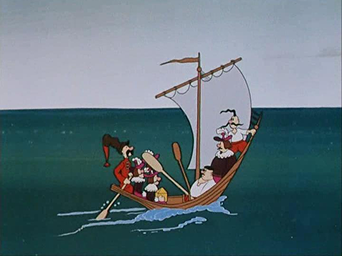 Кадр з мультфільму «Як козаки мушкетерам допомагали» (1979).